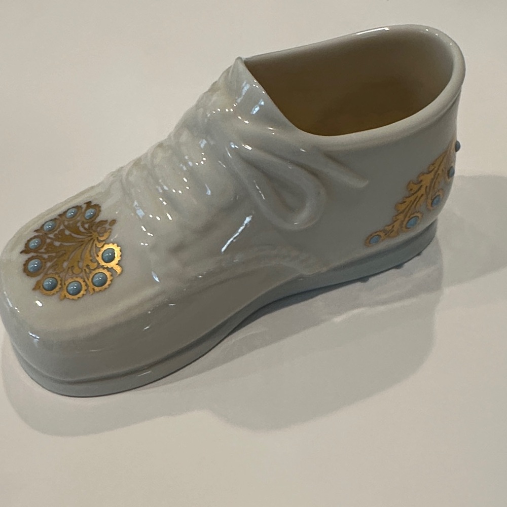 Lenox White and Gold Decorative Baby Shoe